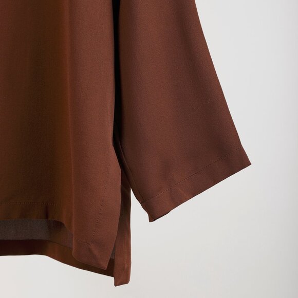 Max Mara Brown Silk Long-Sleeve Blouse - Picture 5 of 7
